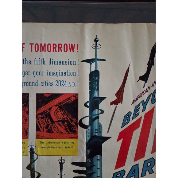 Vintage 1959 NSS Half-Sheet Poster “Beyond the Time Barrier” 59/247 AIP Sci-Fi - Picture 3 of 10